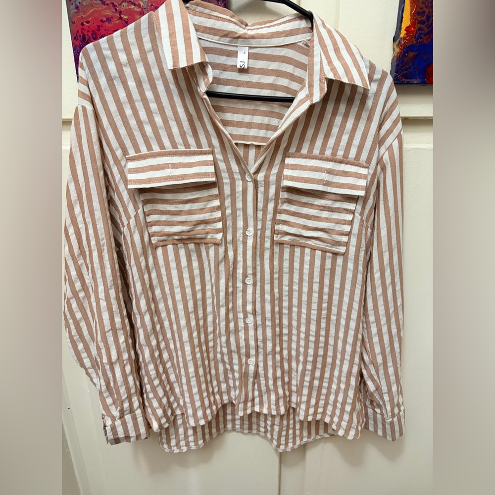 Striped Button-Up Shirt classy or casual